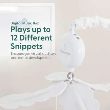 The Peanutshell Crib Mobile for Boys or Girls - Grey and Green Camo Musical Baby Crib Mobile with 12 Lullabies, Dino Baby Dinosaur Nursery Decor