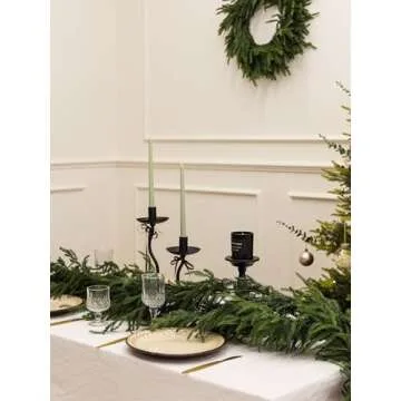 MISSPIN 6FT Artificial Norfolk Pine Garlands, Real Touch Winter Pine Garland, Green Artificial Greenery Garland for Table, Mantle, Wall, Indoor, Outdoor Christmas Decorations (Dark Green)