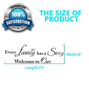 AnFigure Wall Decals for Living Room, Family Wall Decals, Quotes Bedroom Inspirational Women Girl Love Marriage House Word Home Vinyl Art Decor Stickers Every Family Has a Story Welcome to Ours 25"X8"