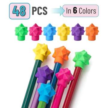 Mr. Pen- Pencil Erasers Toppers, 48 Pack, Vibrant Colors, Erasers for Pencil, Pencil Top Erasers, Ea...