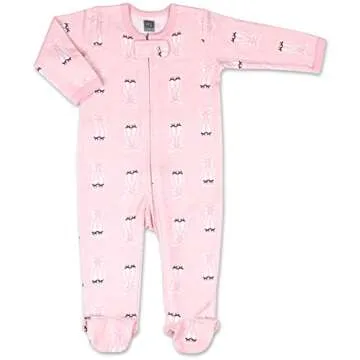 The Peanutshell Dots & Ballet Slippers 3 Pack Footed Baby Sleeper Pajamas for Baby Girls (6M) Pink