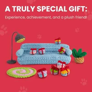 Cookie Box Crochet Kit for Beginners - Learn to Craft Amigurumi Stuffed Animals - Knitting Gift for Kids (13+) and Adults - Beginner-Friendly Yarn - Stitch-by-Stitch Video Tutorial - Bear Charlie