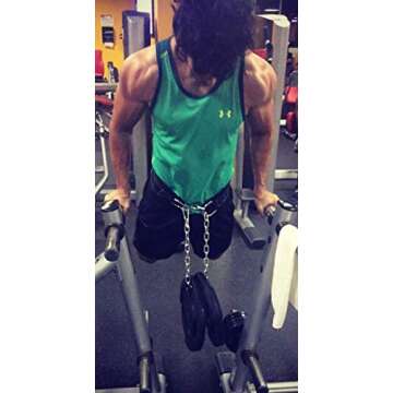 Jayefo Dip Belt for Weightlifting - GYM Workout Pull Ups Belt with Chain-Industrial Strength-Neopren...