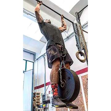 Jayefo Dip Belt for Weightlifting - GYM Workout Pull Ups Belt with Chain-Industrial Strength-Neoprene Waist Crossfit for Weight Lifting-Squat-Training-Fitness-Men & Women (36 Inches)