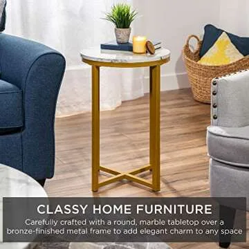 Elegant Faux Marble Accent Table for Stylish Living
