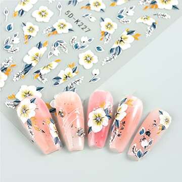 Stunning 5D Flower Nail Art Stickers for Creative Manicures