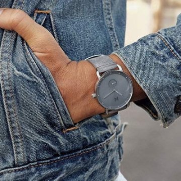 Stylish MVMT Revolver Men's Watch with Leather Band 41MM
