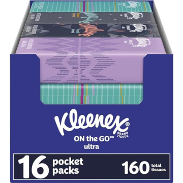 Kleenex 16 Pocket Packs Ultra Soft Compact Tissues - On-the-Go Luxury