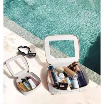 Small Makeup Bags for Purse TSA Approved Toiletry Bag Small Cute Clear Toiletry Bags for Carry-on Traveling Travel Size Car Accessories Essentials Organziation Storage for Women Girls(White, Mini)