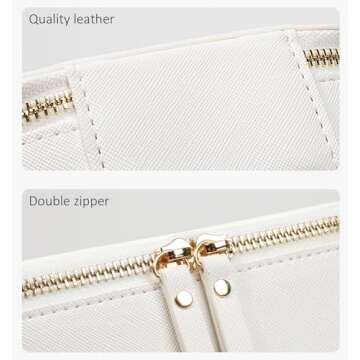 Small Makeup Bags for Purse TSA Approved Toiletry Bag Small Cute Clear Toiletry Bags for Carry-on Traveling Travel Size Car Accessories Essentials Organziation Storage for Women Girls(White, Mini)