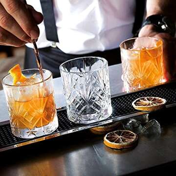 Elegant Crystal Whiskey Glass Set, Double Old Fashioned Scotch Glasses Perfect for Serving Whiskey Bourbon, Mixed Drinks - Set of 6 Cocktail Glasses