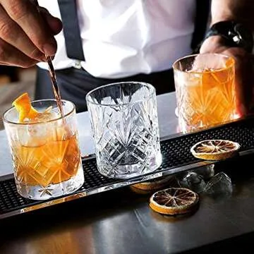 Elegant Crystal Whiskey Glass Set, Double Old Fashioned Scotch Glasses Perfect for Serving Whiskey Bourbon, Mixed Drinks - Set of 6 Cocktail Glasses