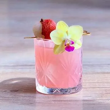 Elegant Crystal Whiskey Glass Set, Double Old Fashioned Scotch Glasses Perfect for Serving Whiskey Bourbon, Mixed Drinks - Set of 6 Cocktail Glasses