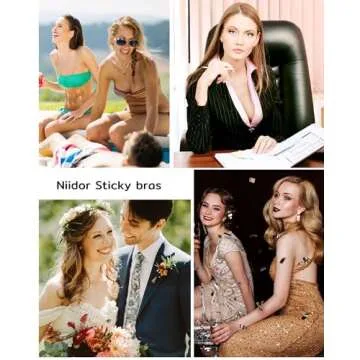 Niidor 2024 Strapless Backless Bra, Reusable Push Up Sticky Boobs Adhesive Wireless Stick On Bras with 2 Nipple Covers