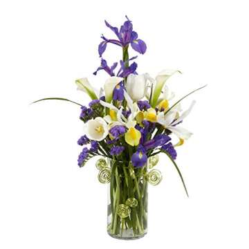 Floral Supply Online - 10.5" Tall x 3.5" Wide Cylinder Glass Vase and Flower Guide Booklet - for Wed...