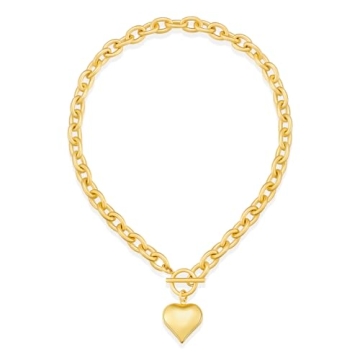 CLASSYZINT Gold Heart Pendant Necklace Choker Jewelry for Women