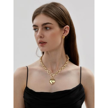 CLASSYZINT Gold Heart Choker Necklace for Women