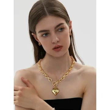 CLASSYZINT Gold Heart Choker Necklace for Women