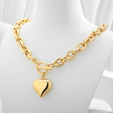 CLASSYZINT Gold Heart Choker Necklace for Women