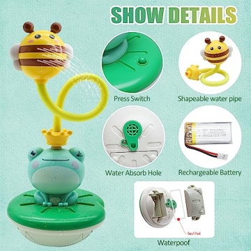 Electric Frog Bath Toy for Toddlers - Rechargeable & Fun