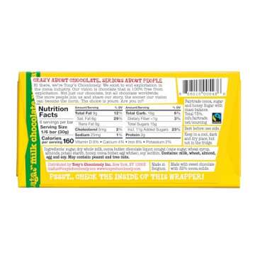 Tony's Chocolonely 32% Milk Chocolate Bar with Honey Almond Nougat - Belgium Chocolate, No Artificia...