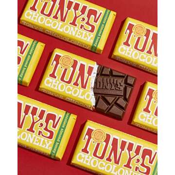 Tony's Chocolonely 32% Milk Chocolate Bar with Honey Almond Nougat - Belgium Chocolate, No Artificial Flavoring, Fairtrade & B Corp Certified - 6.35 Oz
