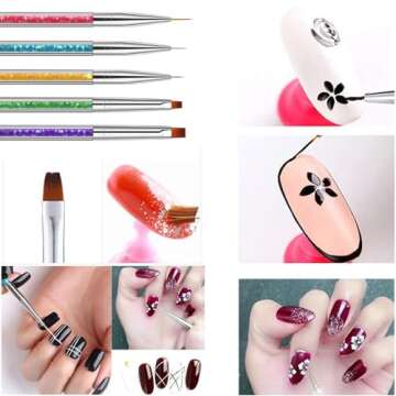 Magic Armor 10pcs Nail Art Brushes - Double Ended Liner & Dotting Tools Set, Shiny Handles, Easy To Use Drill Point Drawing Tools for Beginner DIY Design