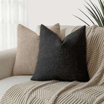 Foindtower Boucle Throw Pillow Covers - Cozy Accent Cases