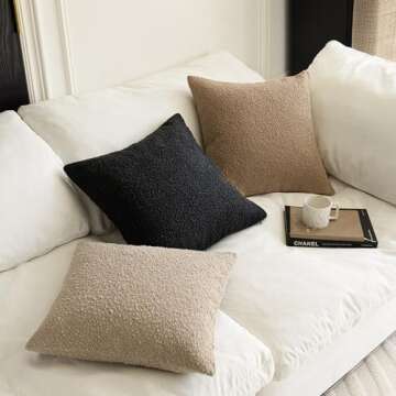 Foindtower Boucle Throw Pillow Covers - Cozy Accent Cases