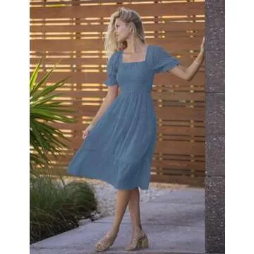 Boho Midi Dress for Summer Weddings and Casual Wear