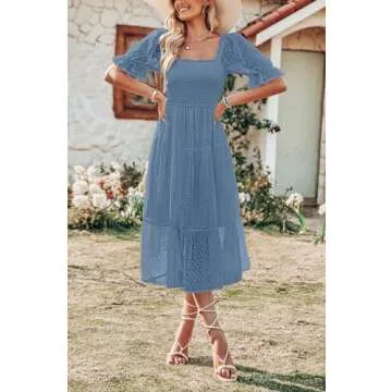 Boho Midi Dress for Summer Weddings and Casual Wear