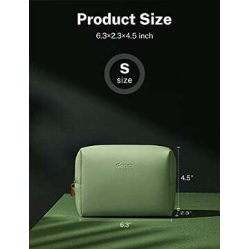 Gonex Small Makeup Bag for Purse, Water-Resistant PU Vegan Leather Travel Cosmetic Pouch with Gift B...