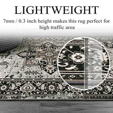 Lahome Boho Non-Slip Washable Runner Rug 2x6
