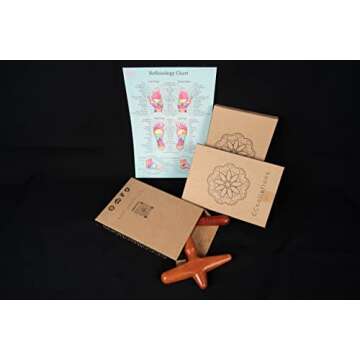 Massage toolsets with Chart for Professionals Foot Hand Massage Wooden Stick Reflexology (English, Set E)