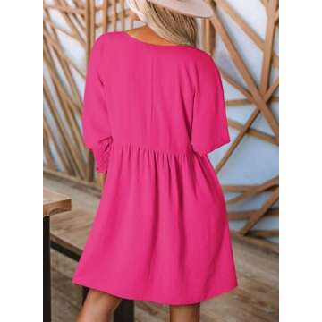 Dokotoo Womens Summer Dress Spring Dresses for Women 2025 Empire Waist Cute Babydoll Tunic Dress Cas...