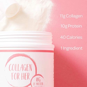 Collagen For Her: Unflavored Collagen Peptides Powder - Hydrolyzed Collagen Protein Supplement for Women | Vital for Hair, Skin, Nails, Gut Support, Paleo, Keto (41 Servings)