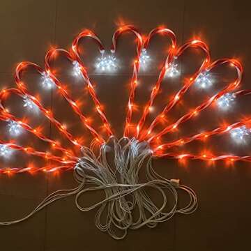 Candy Cane Lights Outdoor Christmas Decorations 12-Pack - Christmas Ornaments Pathway Markers Lights...