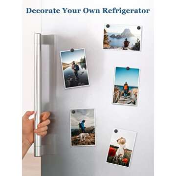 SMARTAKE 45 Pcs Refrigerator Magnets, Small Round Fridge Magnets, Multi-Use Premium Neodymium Office Magnets for Fridge, Whiteboard, Billboard in Home, Kitchen, Office and School (Black)