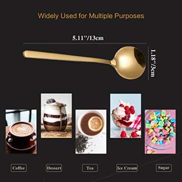 Demitasse Espresso Spoons Set of 8 for Coffee and Desserts