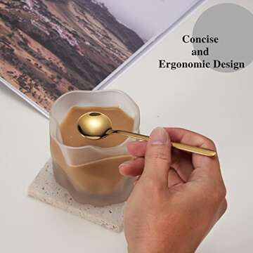 Demitasse Espresso Spoons Set of 8 for Coffee and Desserts