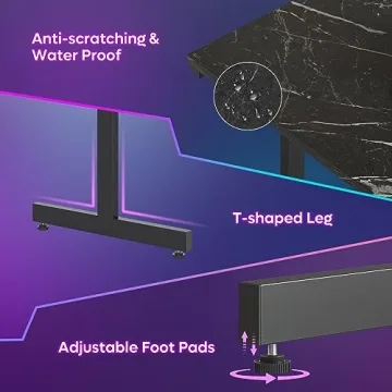 Bestier Gaming Desk with LED Lights for Small Spaces