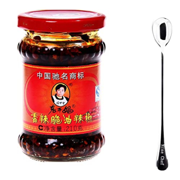 Lao Gan Ma Spicy Chili Crisp (Chili Oil Sauce) - 7.41 Ounce+ Only one NineChef Spoon