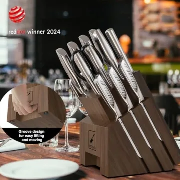 imarku 16PCS Kitchen Knife Set with Block