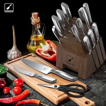 imarku 16PCS Kitchen Knife Set with Block