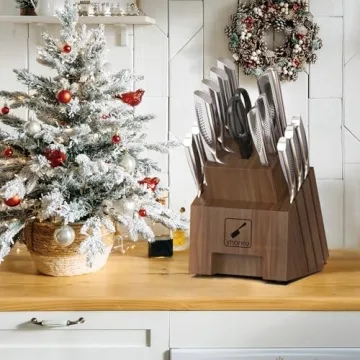 imarku 16PCS Kitchen Knife Set with Block
