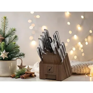 imarku 16PCS Kitchen Knife Set with Block