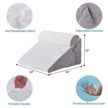Adjustable Bedluxe Wedge Pillow Set for Optimal Relief