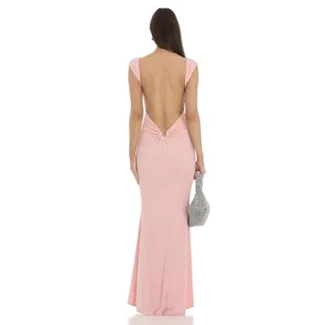 Open Back Pink Maxi Dress for Every Event XL Fit