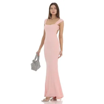 Open Back Pink Maxi Dress for Every Event XL Fit