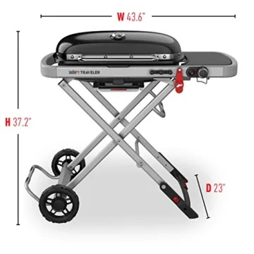 Weber Traveler Portable Gas Grill Black Outdoor Cooking